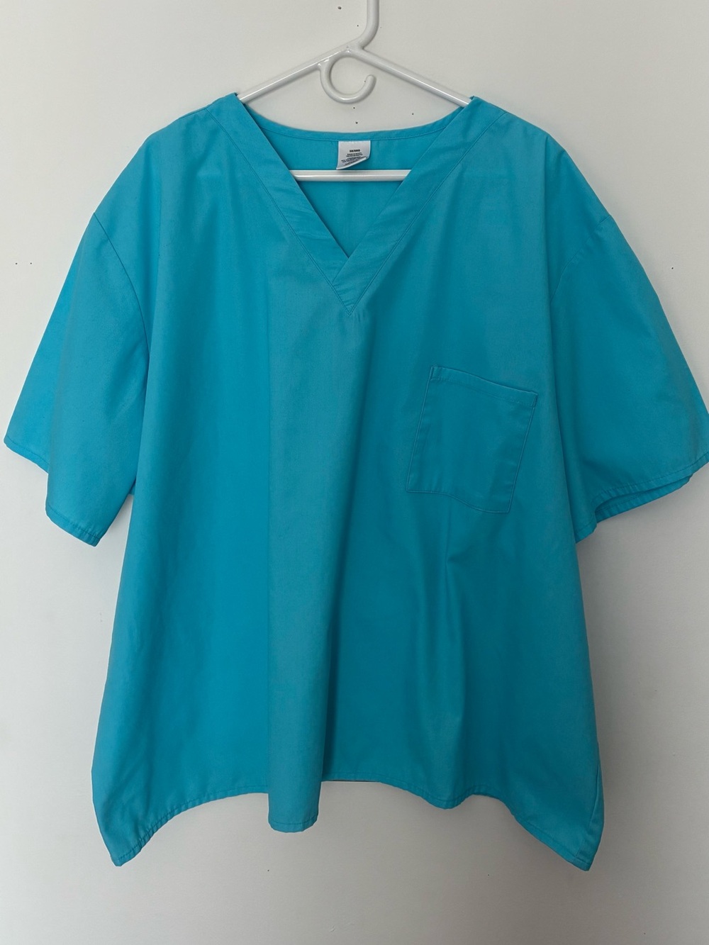 Bright Teal Medical Scrub Top - V-Neck Pocket